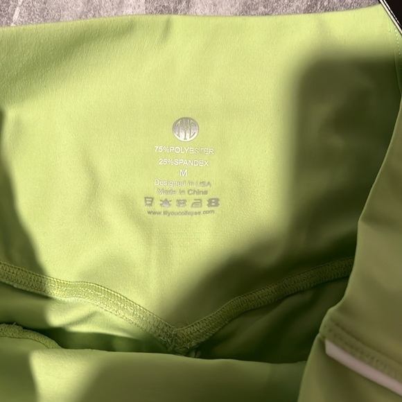 Til You Collapse Retro Scrunch Leggings Effortless Fabric Lime Green medium gym - Picture 9 of 16